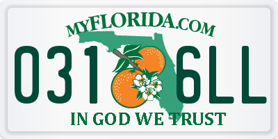 FL license plate 0316LL