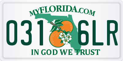 FL license plate 0316LR