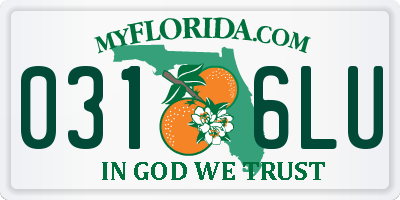 FL license plate 0316LU