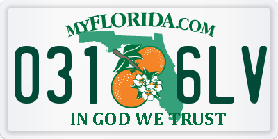 FL license plate 0316LV