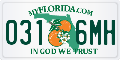 FL license plate 0316MH