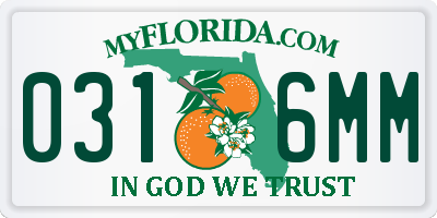 FL license plate 0316MM