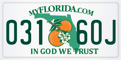 FL license plate 0316OJ