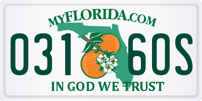 FL license plate 0316OS