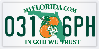 FL license plate 0316PH