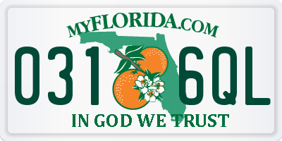 FL license plate 0316QL