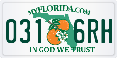 FL license plate 0316RH