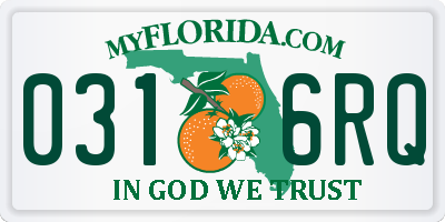 FL license plate 0316RQ
