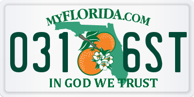 FL license plate 0316ST