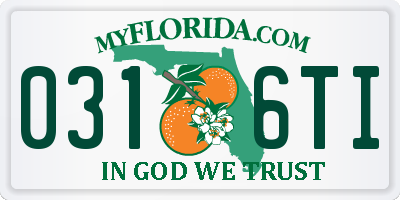 FL license plate 0316TI