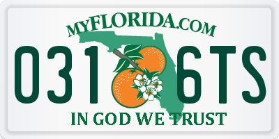 FL license plate 0316TS