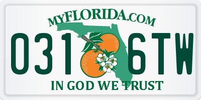 FL license plate 0316TW