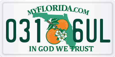 FL license plate 0316UL