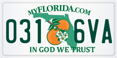 FL license plate 0316VA