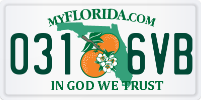 FL license plate 0316VB