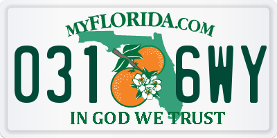 FL license plate 0316WY