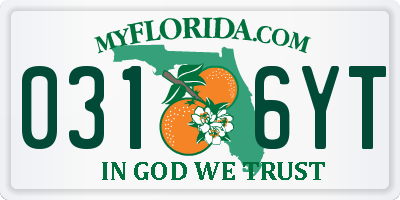 FL license plate 0316YT