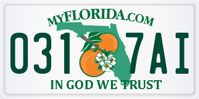 FL license plate 0317AI