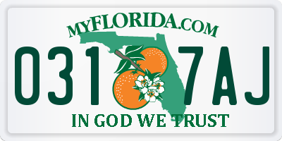 FL license plate 0317AJ