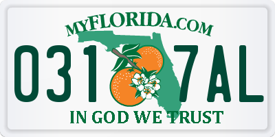 FL license plate 0317AL