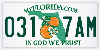 FL license plate 0317AM