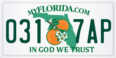 FL license plate 0317AP