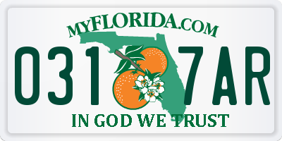 FL license plate 0317AR