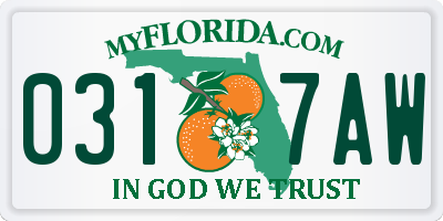 FL license plate 0317AW