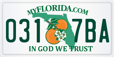 FL license plate 0317BA