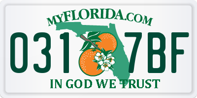 FL license plate 0317BF