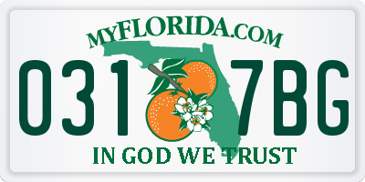 FL license plate 0317BG