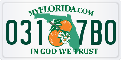 FL license plate 0317BO