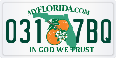 FL license plate 0317BQ