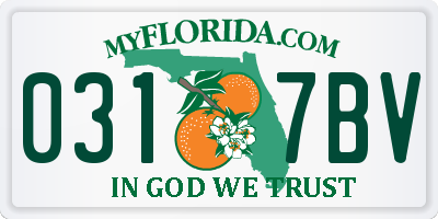 FL license plate 0317BV