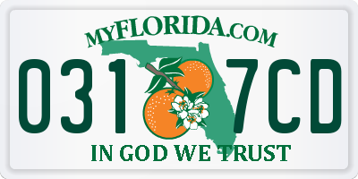 FL license plate 0317CD