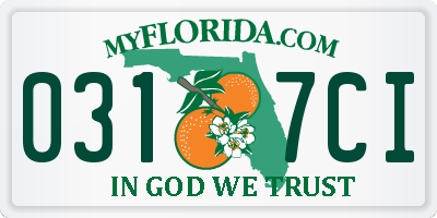 FL license plate 0317CI