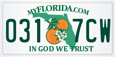 FL license plate 0317CW