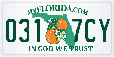 FL license plate 0317CY