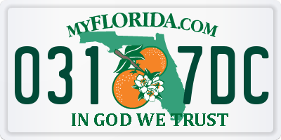 FL license plate 0317DC