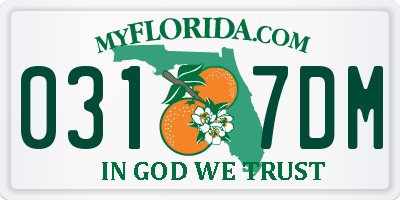 FL license plate 0317DM