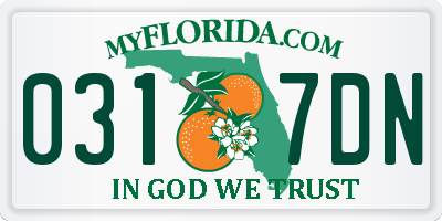 FL license plate 0317DN