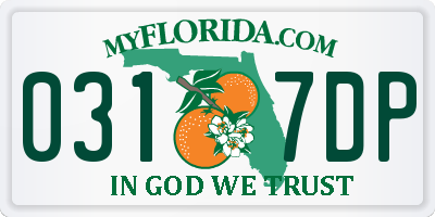 FL license plate 0317DP