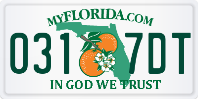 FL license plate 0317DT