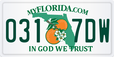 FL license plate 0317DW