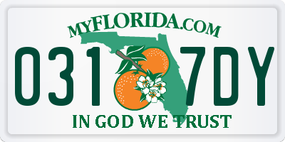 FL license plate 0317DY