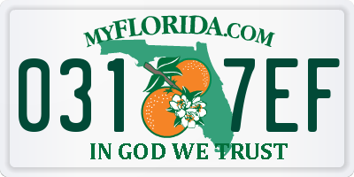 FL license plate 0317EF