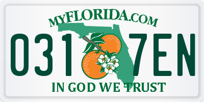 FL license plate 0317EN