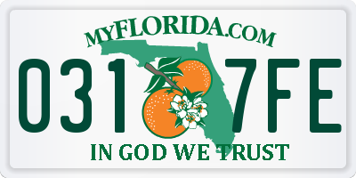 FL license plate 0317FE
