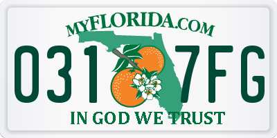 FL license plate 0317FG