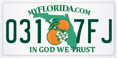 FL license plate 0317FJ